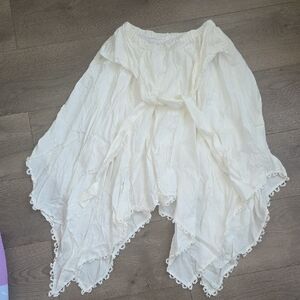 House of Harlow 1960 x Revolve Skirt Womans S Bohemian White Hanky Hem Fairy